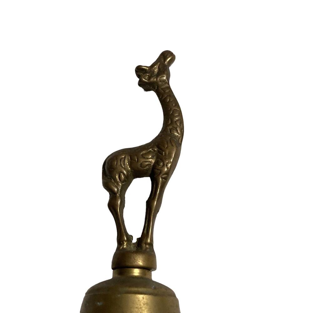 Vintage Solid Brass Giraffe Hand Held‎ Bell 7" Paradies Collection